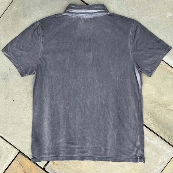 Overdyed Reworked Pocket Polo Black Grey Made in USA - Picture 2 of 5